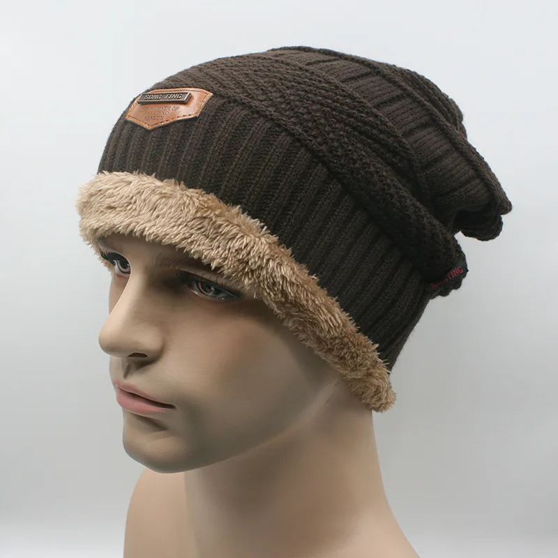 

Knit Winter Womens Mens Cashmere Hip-Hop Beanie Hat Baggy Unisex Wool Ski Cap Skullies Boy Ear Protection Bonnet Cap Gorro 04#