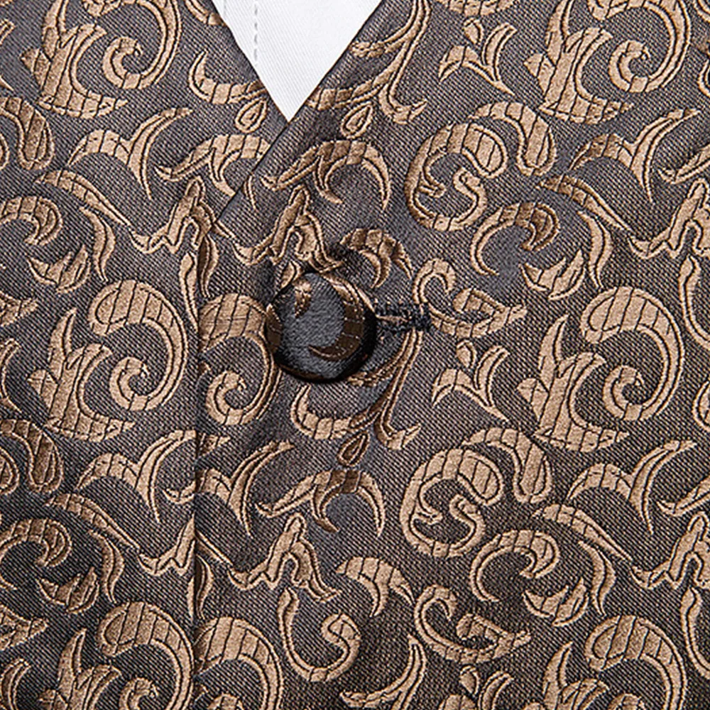 

V-neck single breasted suit for young man with waistcoat for wedding