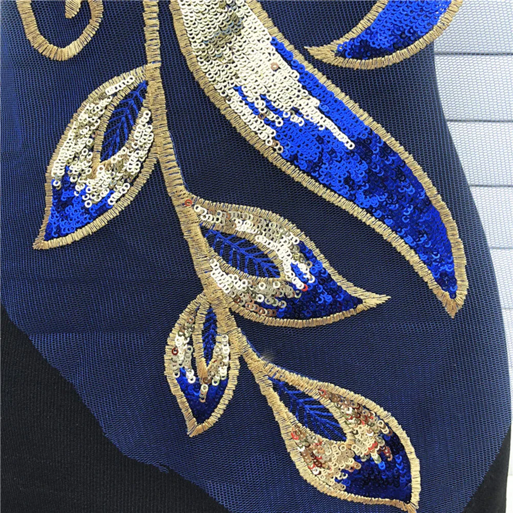 Нашивка с блестками вышитая Цветочная аппликация блестки ткань для одежды