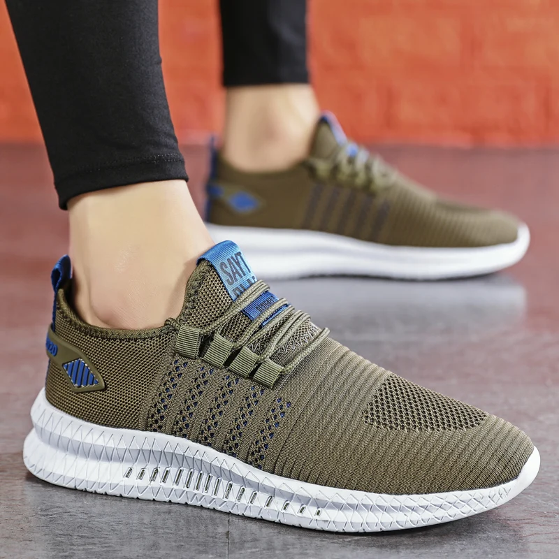 

FEBMOFL Big Size 46 Sneakers Shoes for Men Lightweight Breathable Running Walking Male Footwear Soft Sole Lace-up Scarpe Uomo