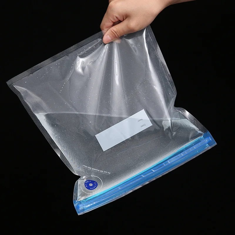 

2Pcs Reusable Food Vacuum Sealed Bag Handheld Sealing Packaging Machine Kitchen Zip Lock Eco Friendly Storage Bag and Pump