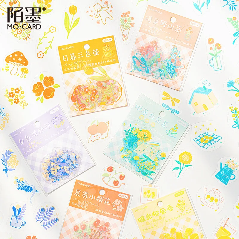 

Fresh Flowers Retro Deco Stickers Scrapbooking Styling Journal Toy Deco Album DIY Stationery Stickers