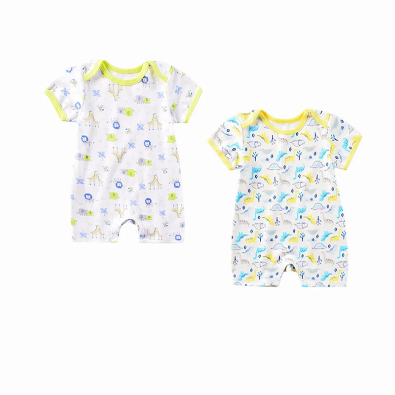 Комбинезоны для новорожденных в стиле унисекс, летняя одежда для младенцев, хлопковый комбинезон с коротким рукавом, одежда для сна, компле... от AliExpress WW