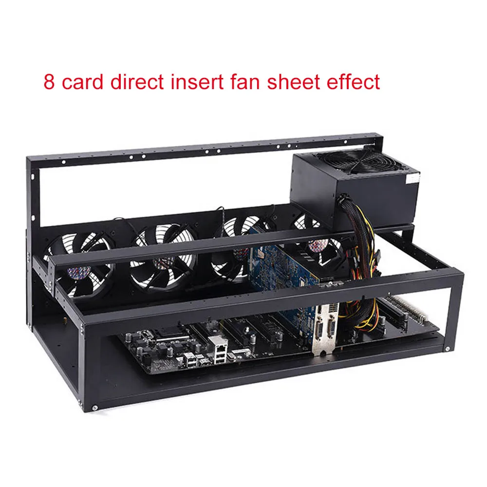 

8 GPU Open-pit Mining Machine Case Frame Transfer Mining Rack Miner Coin Ring Support Bracket Holder Fan