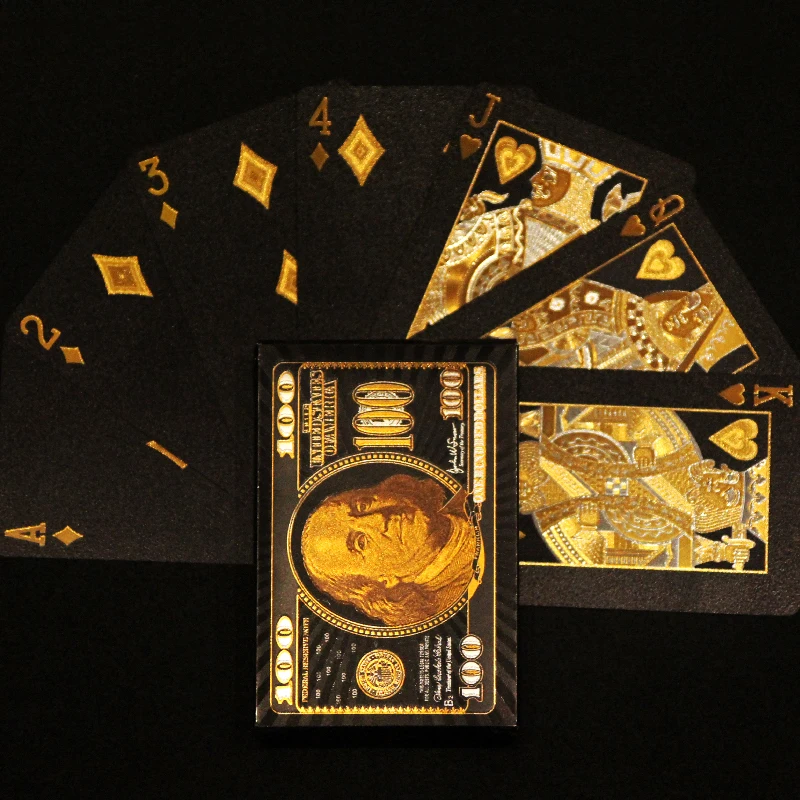 Игральные карты из 24-каратного золота Высококачественная гладкая игральная