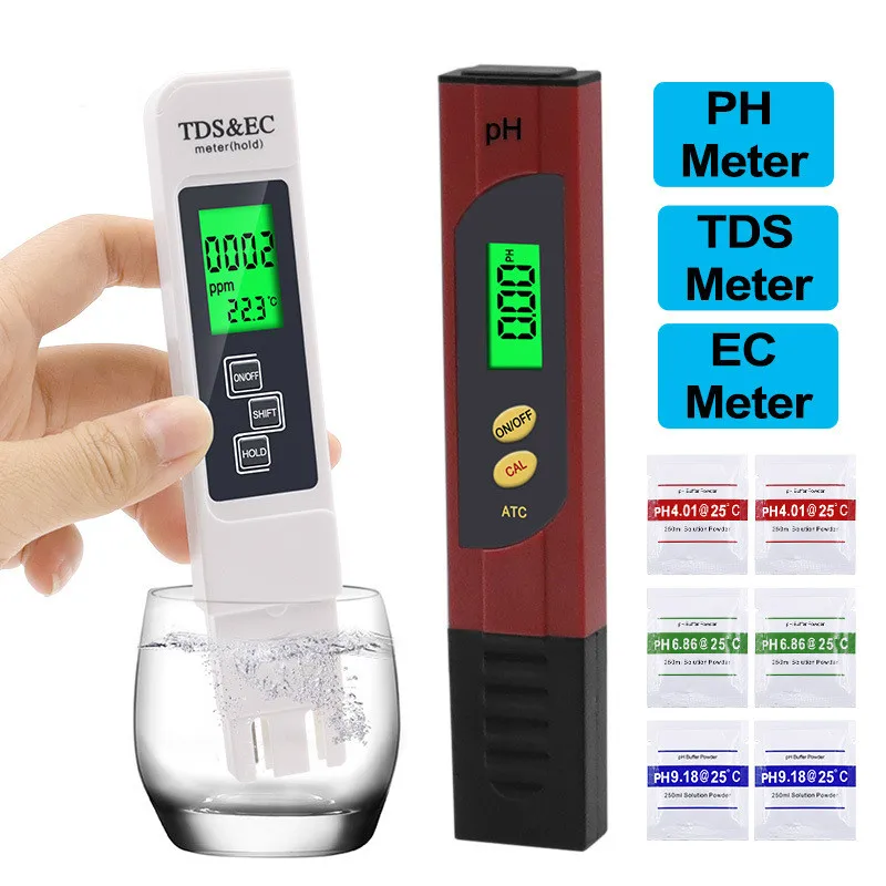 

Professional PH Meter TDS Pen EC Conductivity Thermometer 4 IN 1 With LCD High Precision Water Quality Measurement Tools