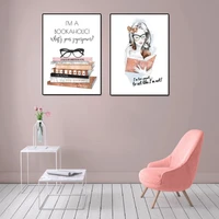 nordic posters and prints canvas painting books intellectual woman modern wall picture girl power feminism mural home decoration