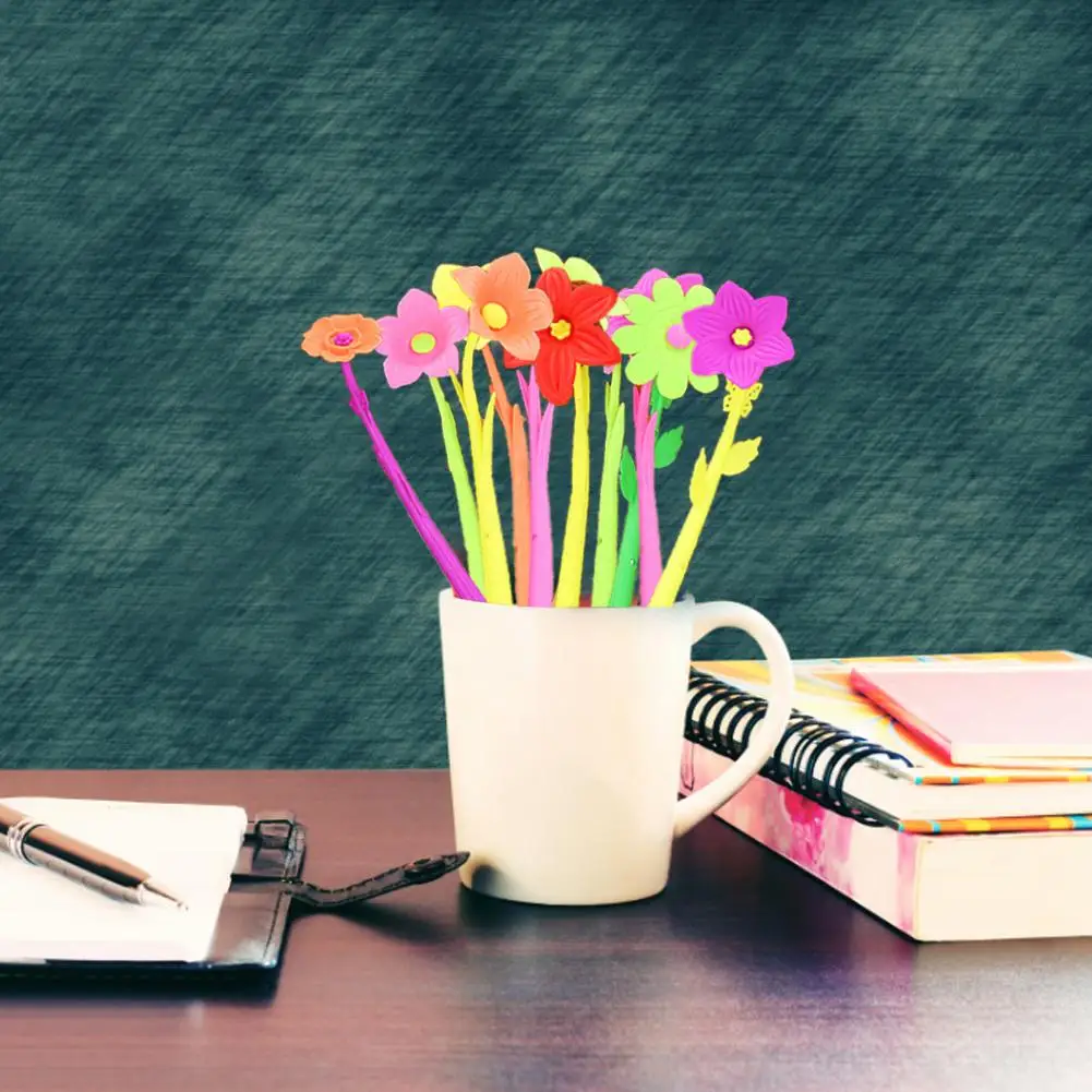 10 шт. инновационный мягкий цветочный мультипликационная гелевая ручка из