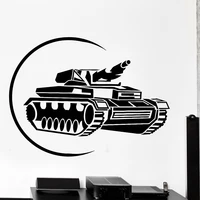 Tank Battle Military Army Force Wall Sticker Vinyl Home Decor Room Decals Kids Boys Bedroom Murals Interior Wall Poster M164