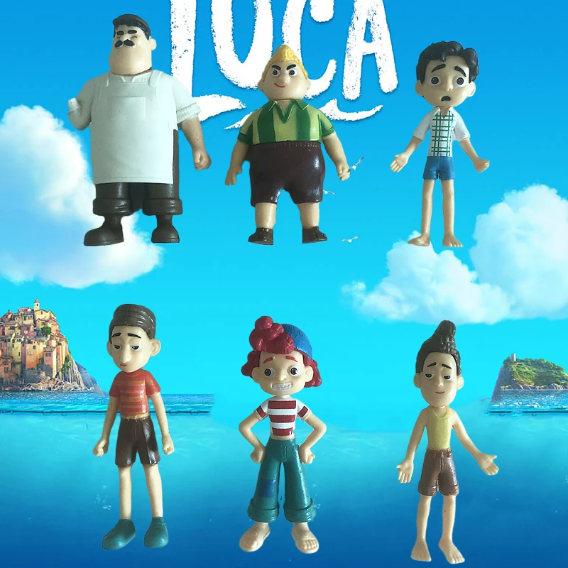 

6 шт./компл. Luca, Фигурки игрушек, Альберто, морской монстр, игрушечная фигурка, кукла, Люка, фигурка, аниме, искусство, для рождественского пода...