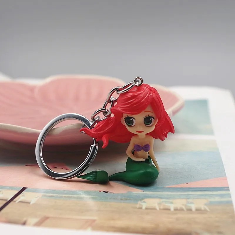 

4pcs/lot Princesses Snow White Hua Mulan Mermaid Rapunzel PVC Keychain Figure Doll Figures Toys 5cm for Gift