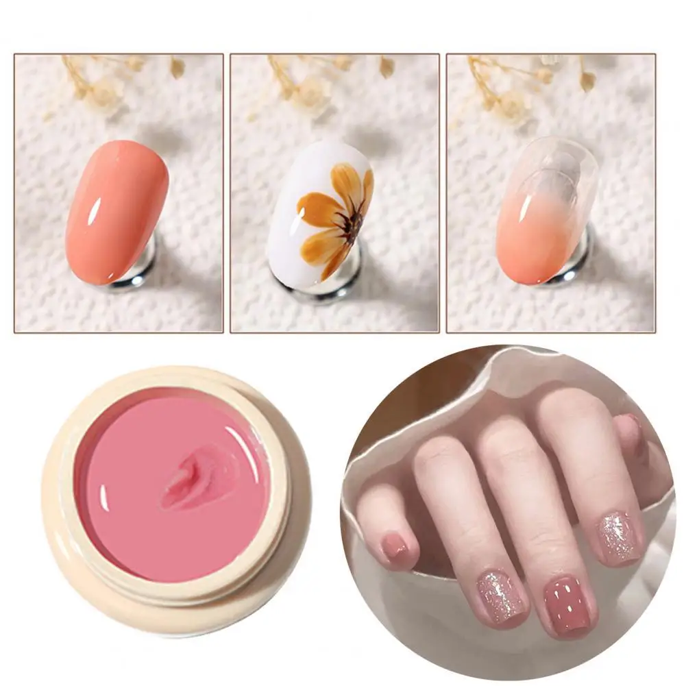 

5ml Nail Polish Gel Quick Drying Long Lasting Solid Color Clear Nail Varnish Mousse Solid UV Gel for Manicure