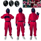 ТВ игра кальмар красный комбинезон маска пояс перчатки косплей костюм для вечеринки галоуин корейский ТВ Li Zhengjae Стиль Одежда