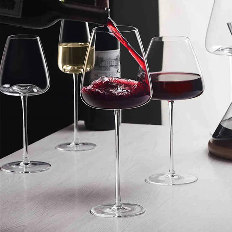 500-600Ml Collection Level Handmade Red Wine Glass Ultra-Thin Crystal Burgundy Bordeaux Goblet Art Big Belly Tasting Cup