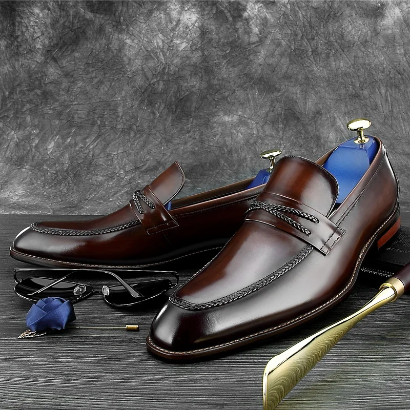 JOSHBERG/Лидирующий бренд Мужская обувь свадебные туфли из коровьей кожи Цвет Черный