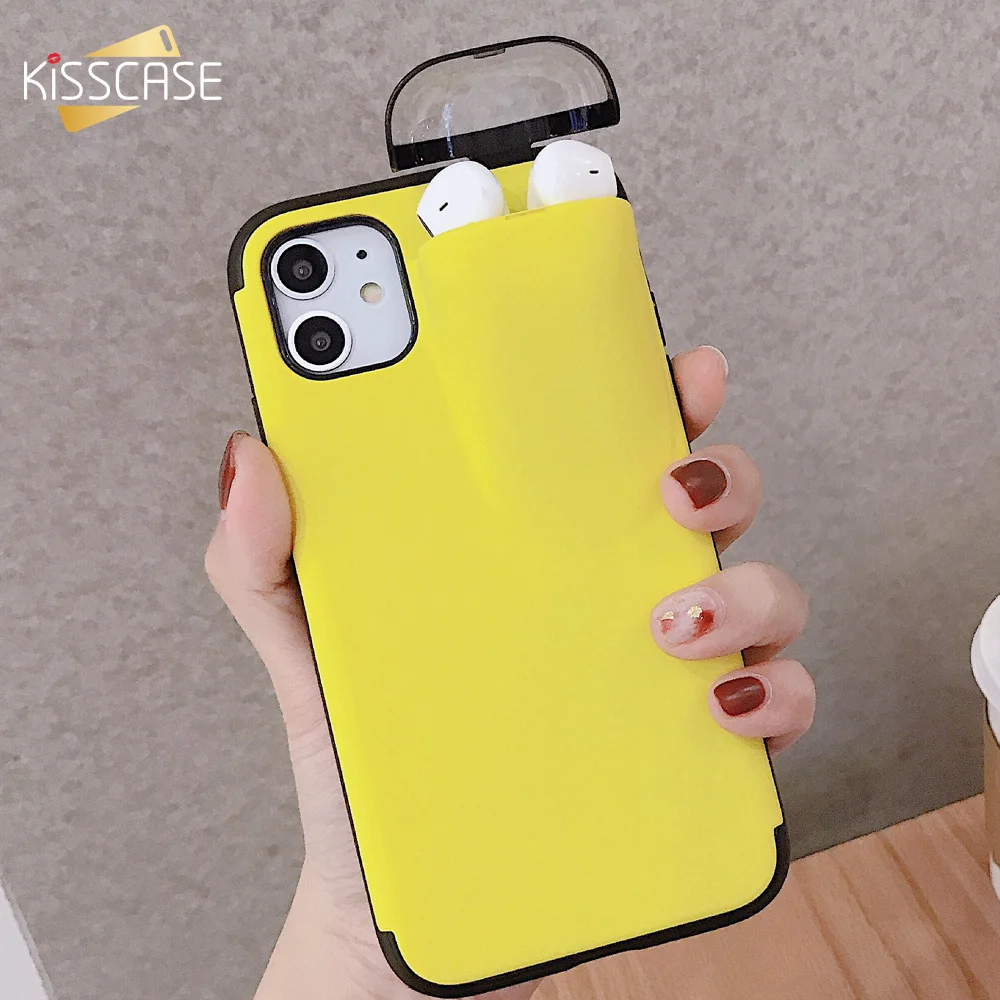 KISSCASE 2 In 1 Phone Case For iPhone 11 Pro Max XR XS X 8 7 6 6S Plus Soft TPU+PC Apple Airpods Protective Cover | Мобильные