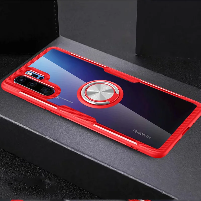 Black Red Для huawei P30 Lite Pro mate 30 20 P20 Pro Nova 4e 4 5T 5i Honor 20i V20 чехол автомобильный Магнитный кронштейн крышка оболочка анти-осень Funda - Цвет: Black Red