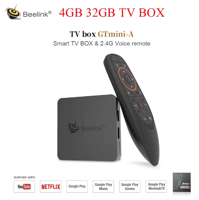 4GB RAM 32GB ROM Beelink GTmini-A Android 8,1 Smart tv Box 4K Amlogic S905X2 4 Гб 64 Гб 2,4G+ 5,8G WiFi 1000 Мбит/с BT4.0 H.265 HDR10 2,4G голосовой пульт дистанционного управления - Цвет: 4GB RAM 32GB ROM