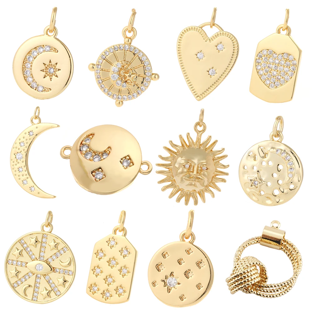 Шармы Подвески для изготовления ювелирных изделий сердца солнца звезды Луны