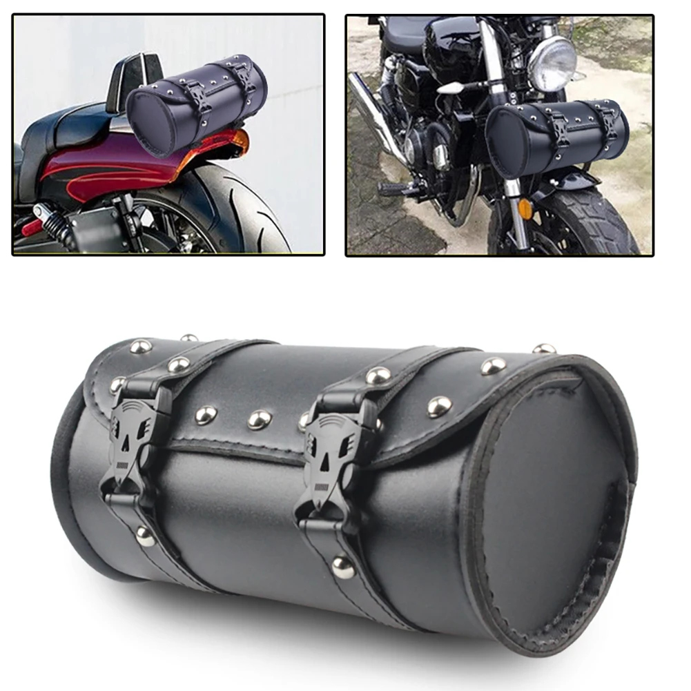 

New Motorcycle Cruiser Tool Bag Fork Barrel Shape Handlebar Front Fork Bag Saddlebags for Harley Sportster Touring Dyna