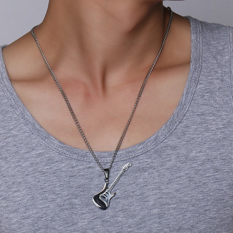 Vnox модные гитарные подвески для мужчин из нержавеющей стали музыкальные