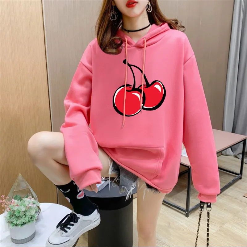 

Japanese Plus Velvet Sweater Women Autumn and Winter 2021 New Loose Korean Version of The Hooded Couple Wear Autumn Trendy Ins