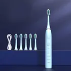 Электрическая зубная щетка Sonic, перезаряжаемая, водонепроницаемая, с мягкой вибрацией, Набор сменных насадок для взрослых, подарок, оптовая продажа