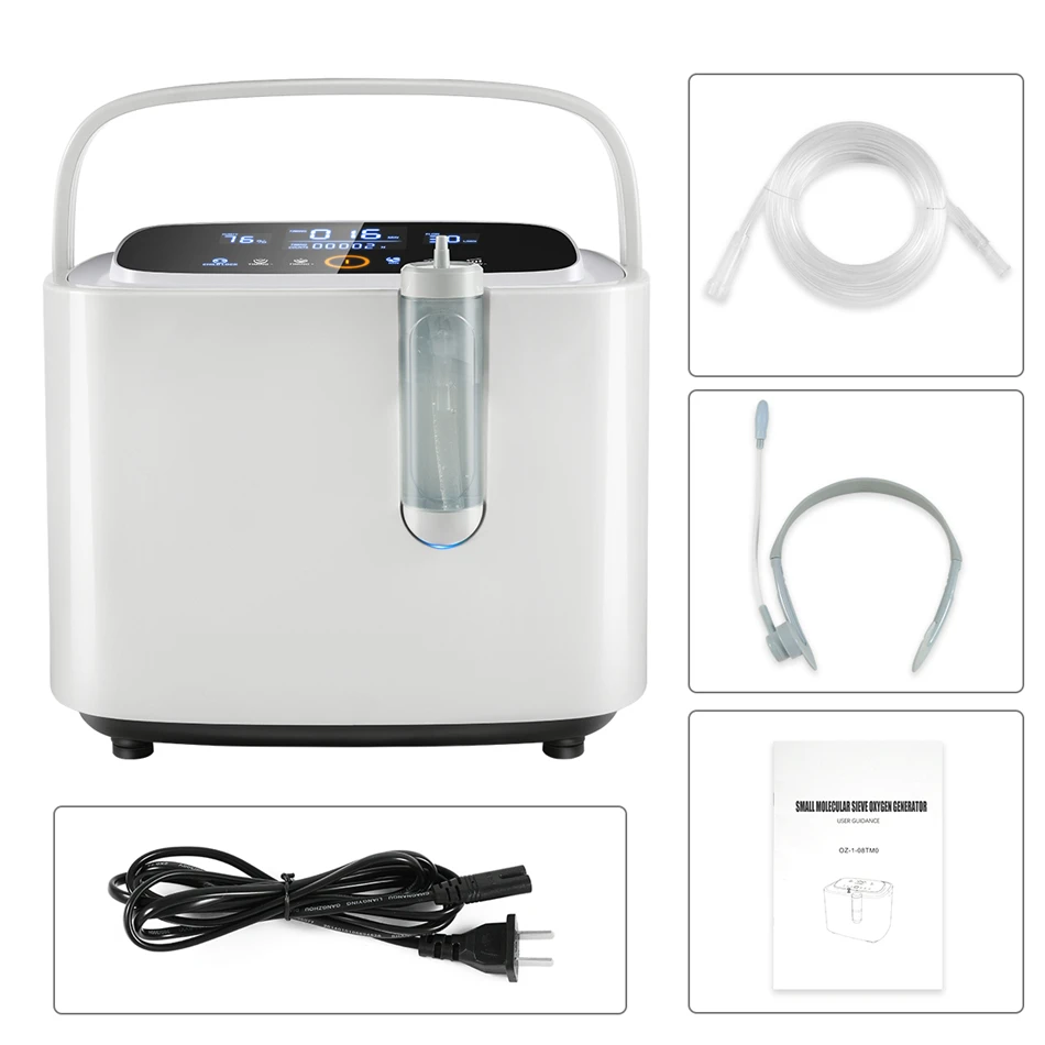 

AUPORO 1 LPM Oxygen Generator Machine Oxygen Concentrator Adjustable Home Atomization for Elderly Pregnant Women Air Purifier