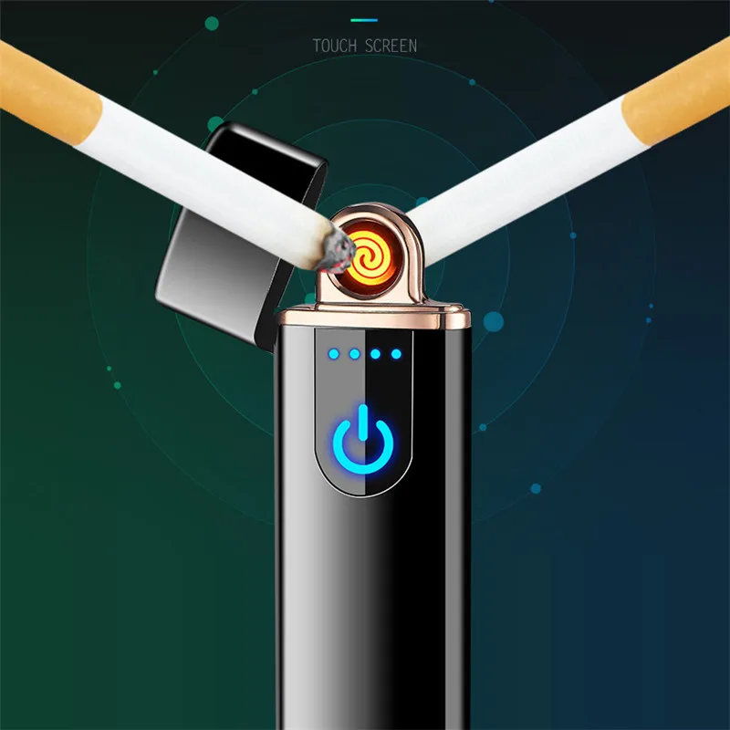 Металлическая USB зарядка Зажигалка импульсная ветрозащитная электрическая