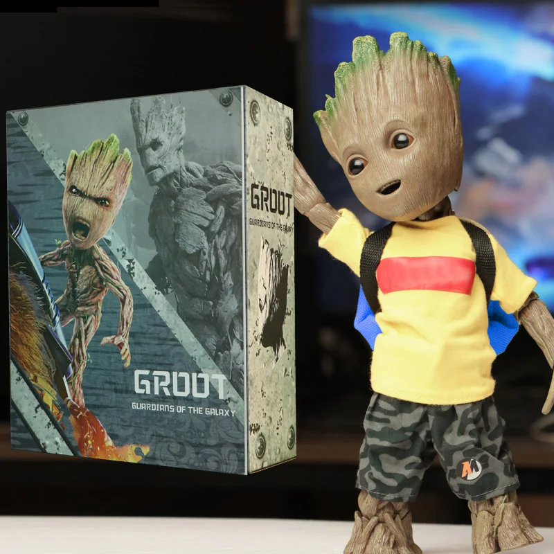 D-Box Groot прекрасный стражи Галактики дерево игрушечный человечек Мстители фигурка супер-героя кукла 1/1 подарок для мальчика - Цвет: D-Box