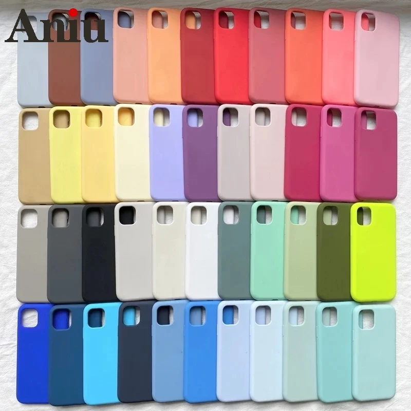 

Luxury Original Official Silicone Case For iPhone 11 12 Pro MAX SE 2020 XR X 7 8 Plus Cases For iPhone 13 mini XS Max Full Cover