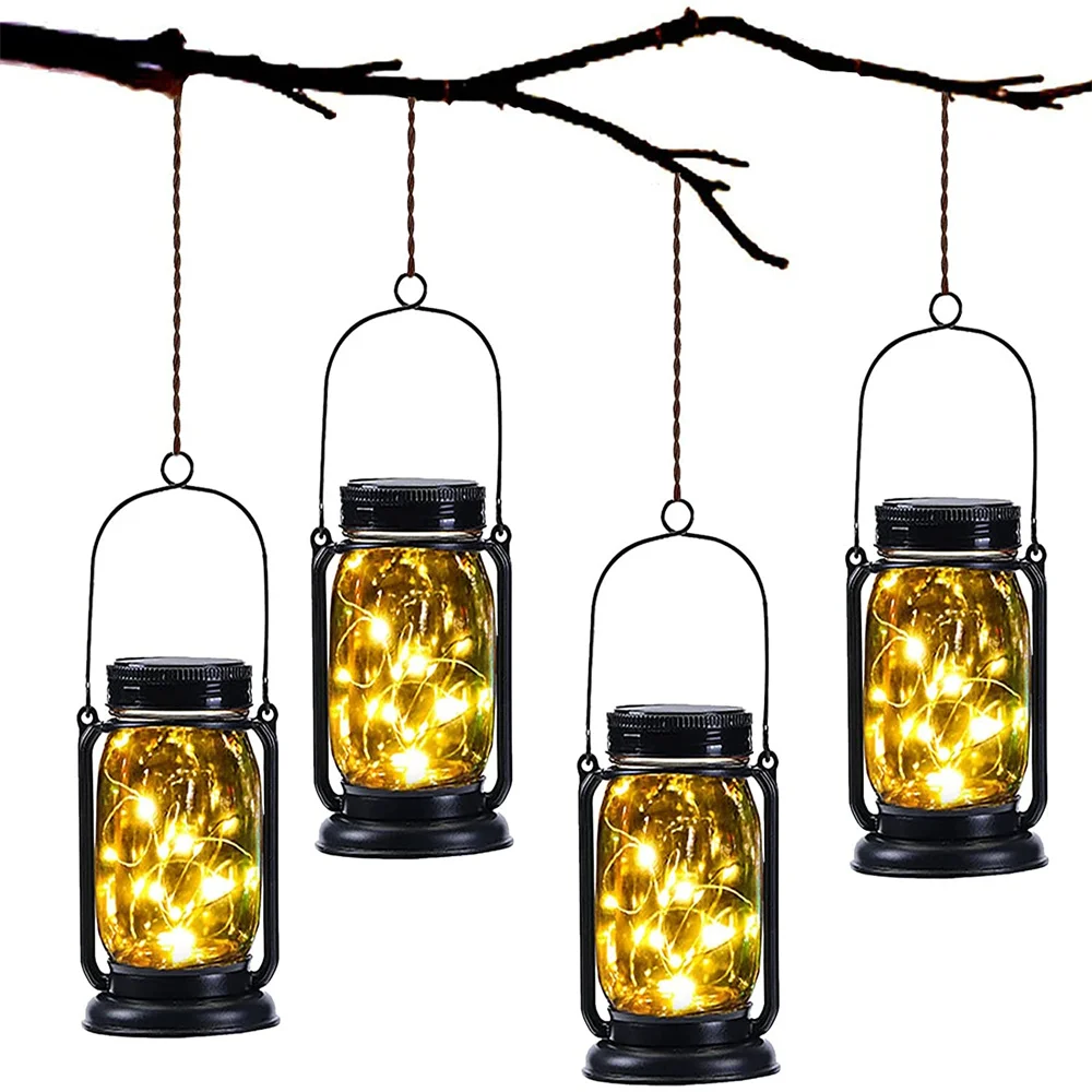 

Подвесной светильник на солнечной батарее, винтажная Водонепроницаемая уличная лампа-гирлянда с s-образным креплением для сада, внутреннег...