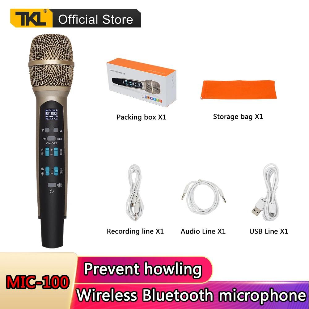 Беспроводной автомобильный Bluetooth микрофон TKL MIC 100 FM портативный универсальный