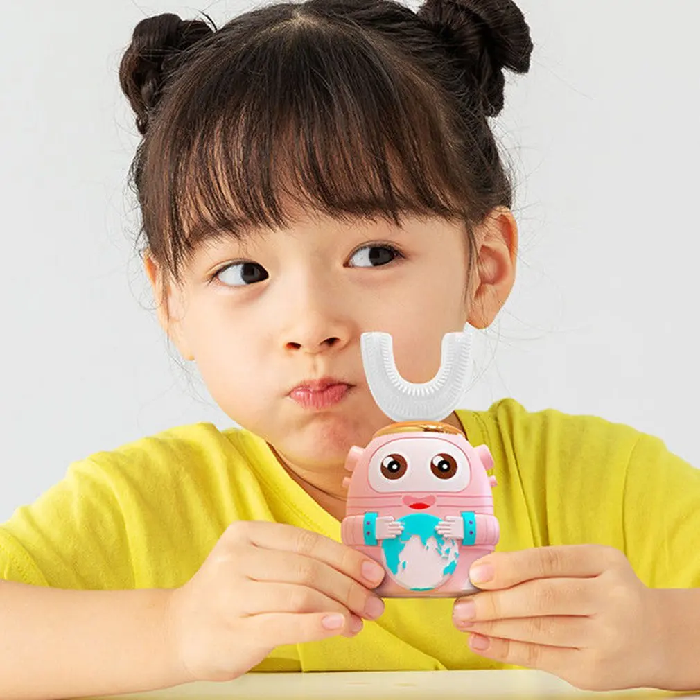 

Водонепроницаемая U-образная электрическая зубная щетка IPX7 для детей, ультратонкая Мягкая зубная щетка