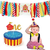 one year old dining chair flag circus birthday party banner cartoon hanging banners high chair pull flags cloth brithday party