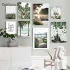 Настенная картина с Естественным ландшафтом, художественные принты с цветами, пальмовое дерево, постер на холсте, скандинавские настенные картины для украшения гостиной