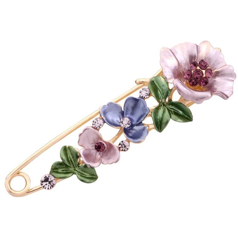 

Charming Brooch High Quantity Crystal Brooch Women Clothing Ornament Elegant Jewelry Gift Scarf Buckle Pin Hot Sale Flower Pins