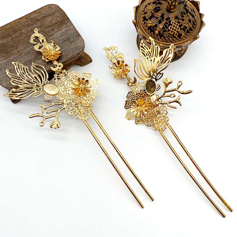 Китайские традиционные винтажные металлические заколки для волос u образная