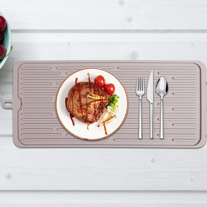 

Silicone Dish Drain Mat Table Placemat Heat Resistant Sink Place Mat Dish Bowl Pad Nonslip Cup Cushion Kitchenware