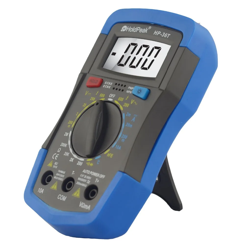 Holdpeak мультиметр ручной диапазон цифровой тестер DC AC Напряжение сопротивление