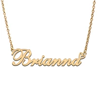 love heart brianna name necklace for women stainless steel gold silver nameplate pendant femme mother child girls gift