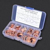120pcs car sump plug oil sealing flat ring copper washers assortment set with storage box auto replacement parts