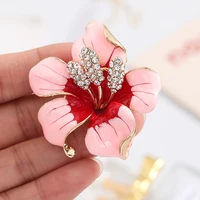 fashion red green and pink rhinestone flower brooch ladies alloy beautiful flower brooch pin jewelry accessory