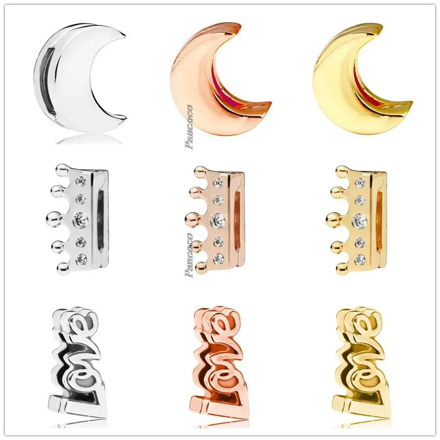 

Authentic 925 Sterling Silver Baeds Rose Reflexions Love Letter Clip Stopper Charm Fit Pandora Women Bracelet & Necklace Jewelry