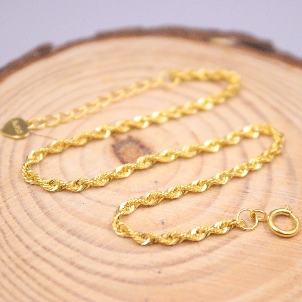 Браслет женский из желтого золота 18 К 7 48 дюйма | Украшения и аксессуары