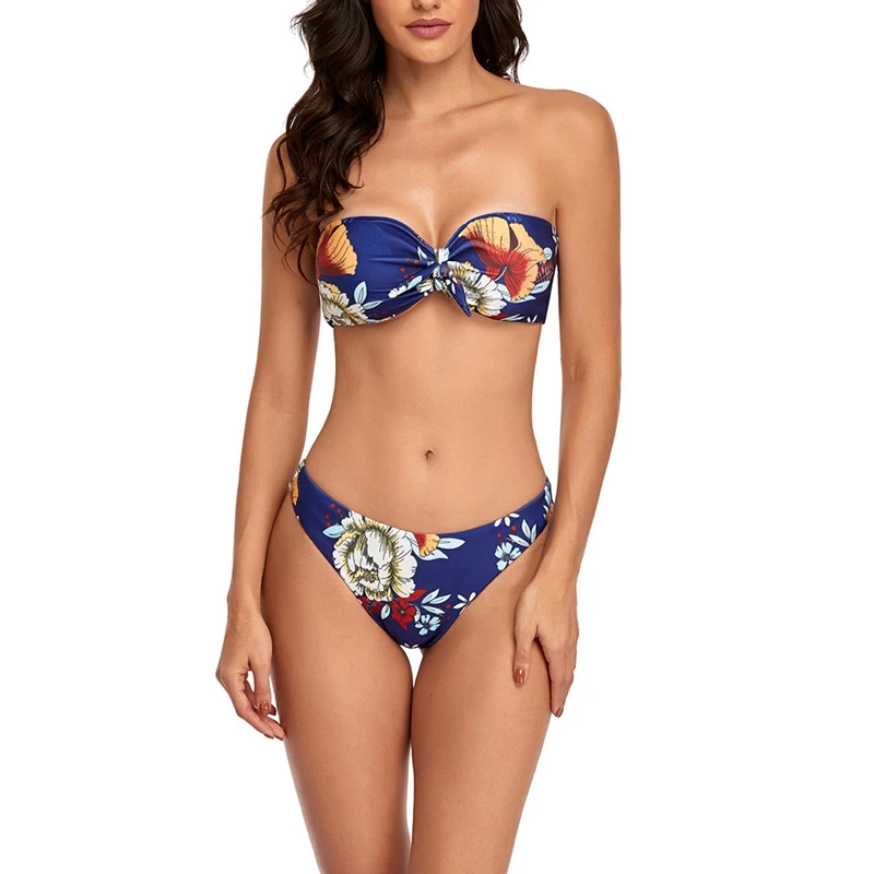 

Женское модное сексуальное бикини с разрезом и лямкой на шее, купальник из 2 частей