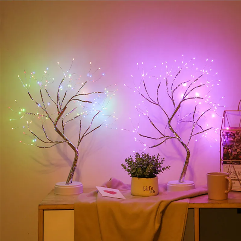 

LED Night Lights Mini Christmas Tree for Home Wedding Decoration Garland on Batteries Fairy Lights Christmas Tree Decor Led Lamp