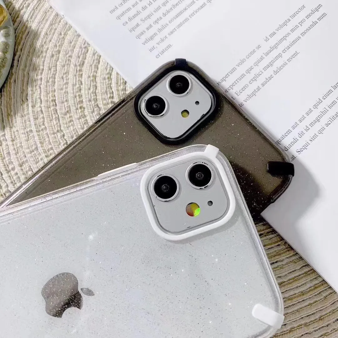 Чехол для IPhone 11 Pro 8 7 Plus 6 6s XR 12 Mini X XS Max plus блестящие мягкие прозрачные силиконовые