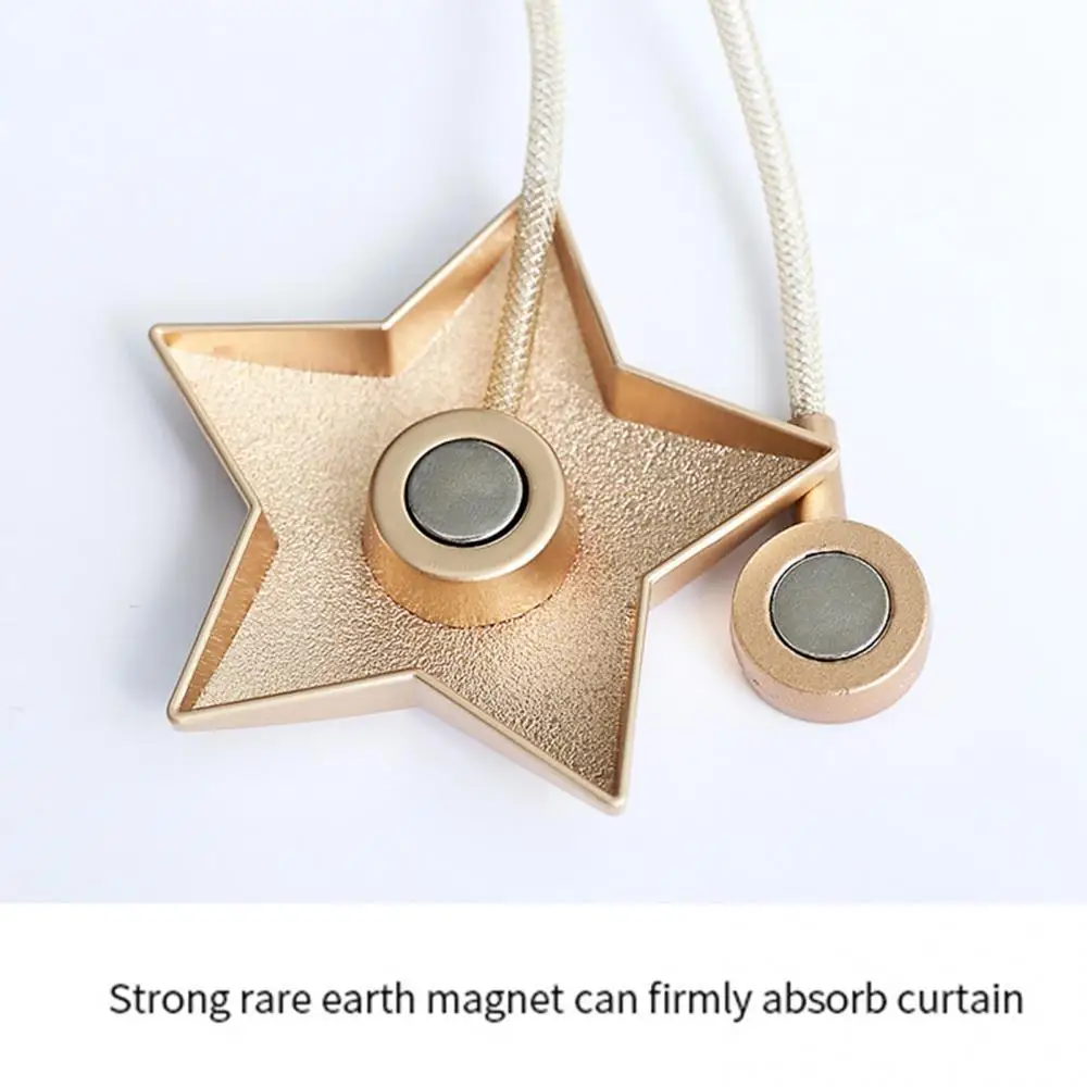 

Punch Free Magnetic Pentagram Star Curtain Buckle Holder Tieback Home Decor