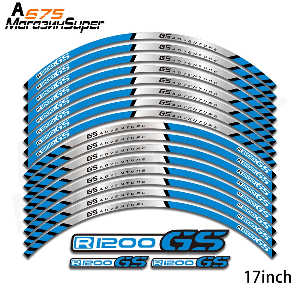 

Motorcycle front and rear wheels Outer rim waterproof Sticker Reflective Stripe Wheel Decals For BMW R1200GS R1200 GS R 1200 GS